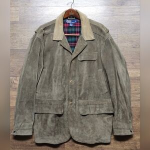Polo Suede Leather Hunting Jacket - Mens XL - Cotton Liner
